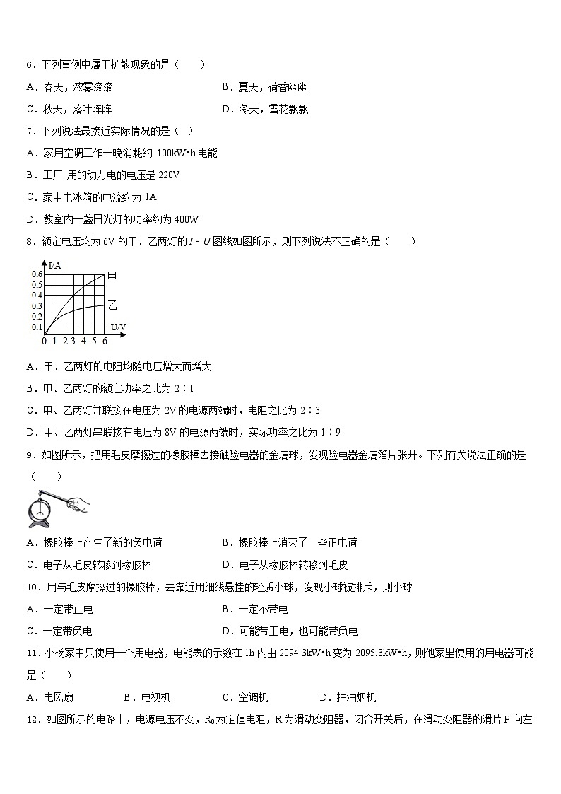 江苏省金湖县2023-2024学年物理九上期末质量跟踪监视模拟试题含答案第2页