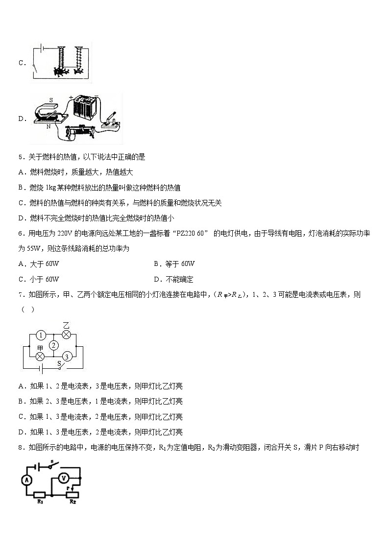江西省育华学校2023-2024学年物理九年级第一学期期末统考试题含答案第2页