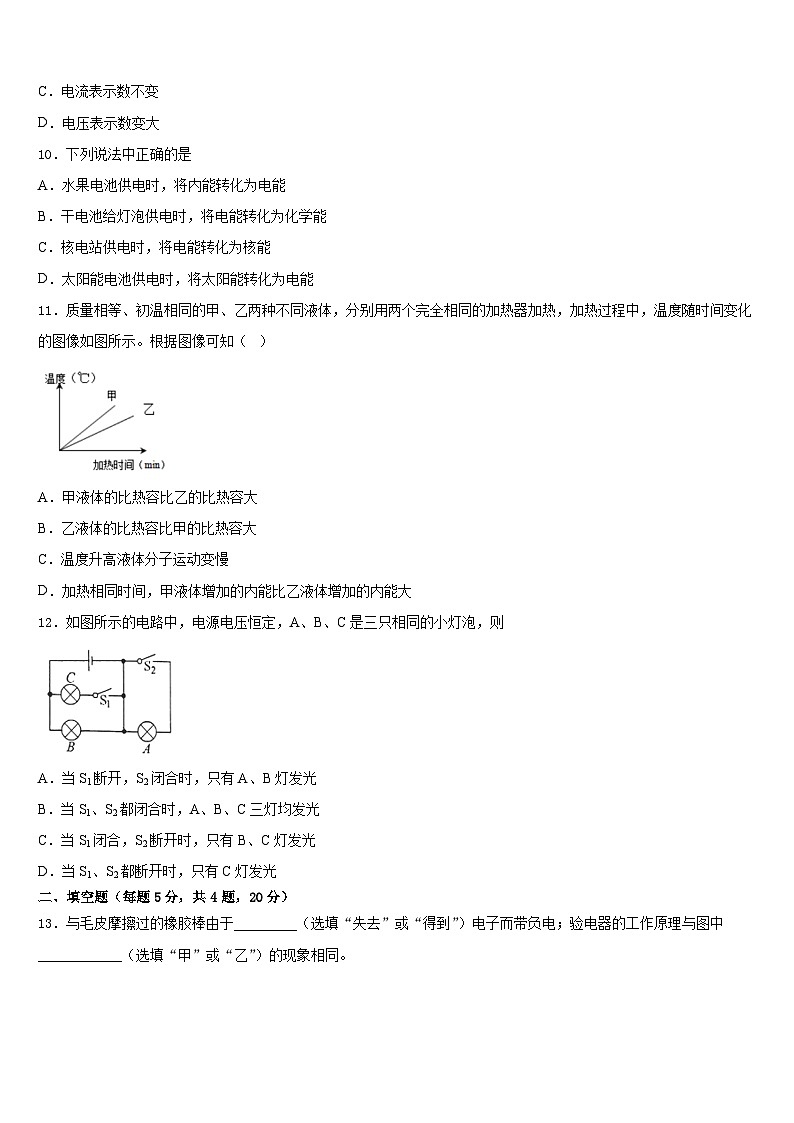 河北省保定市第十三中学2023-2024学年九上物理期末复习检测试题含答案第3页