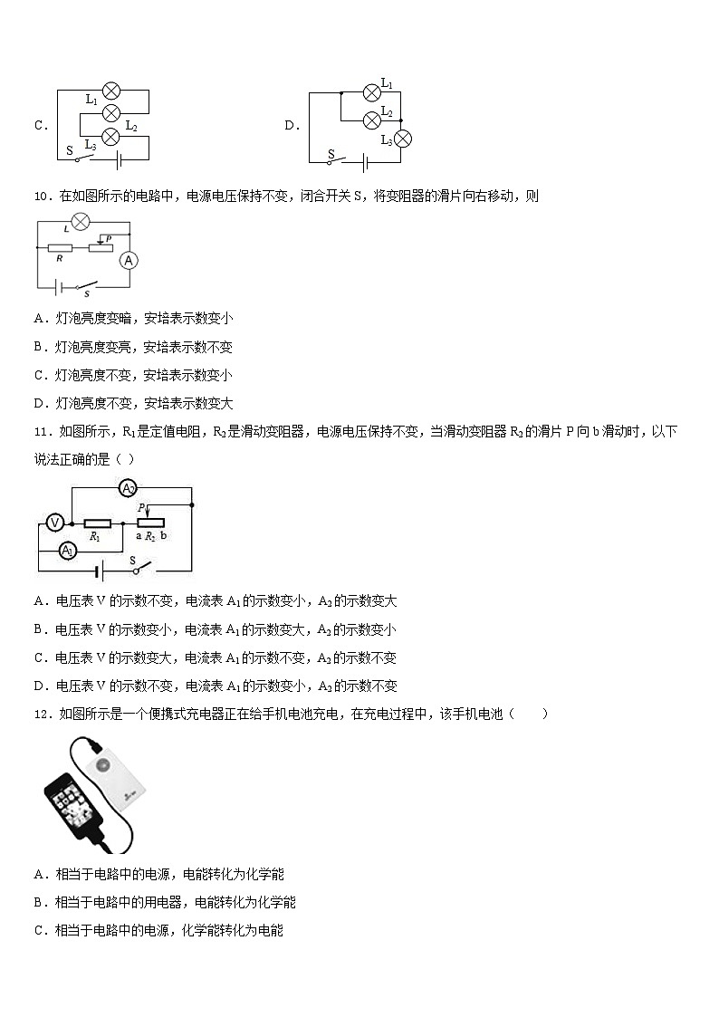 河北省保定市冀英学校2023-2024学年物理九上期末监测模拟试题含答案第3页