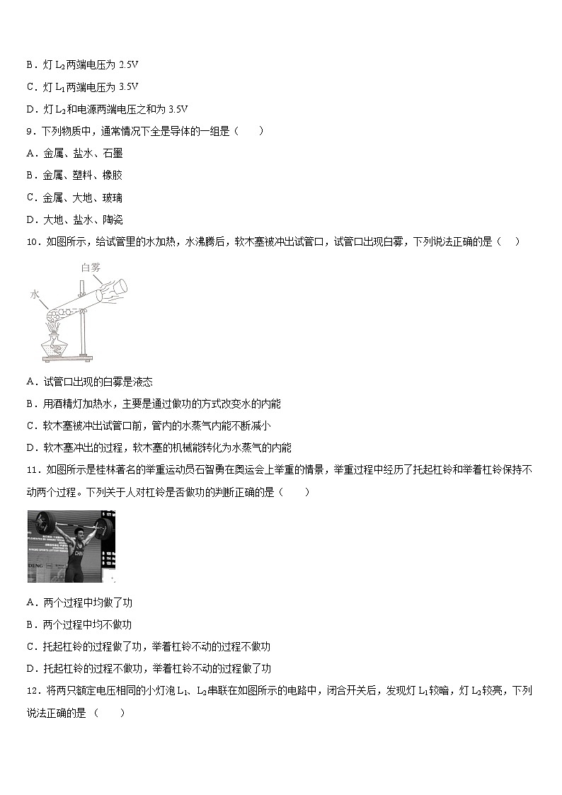 河北省沙河市2023-2024学年物理九上期末调研模拟试题含答案第3页