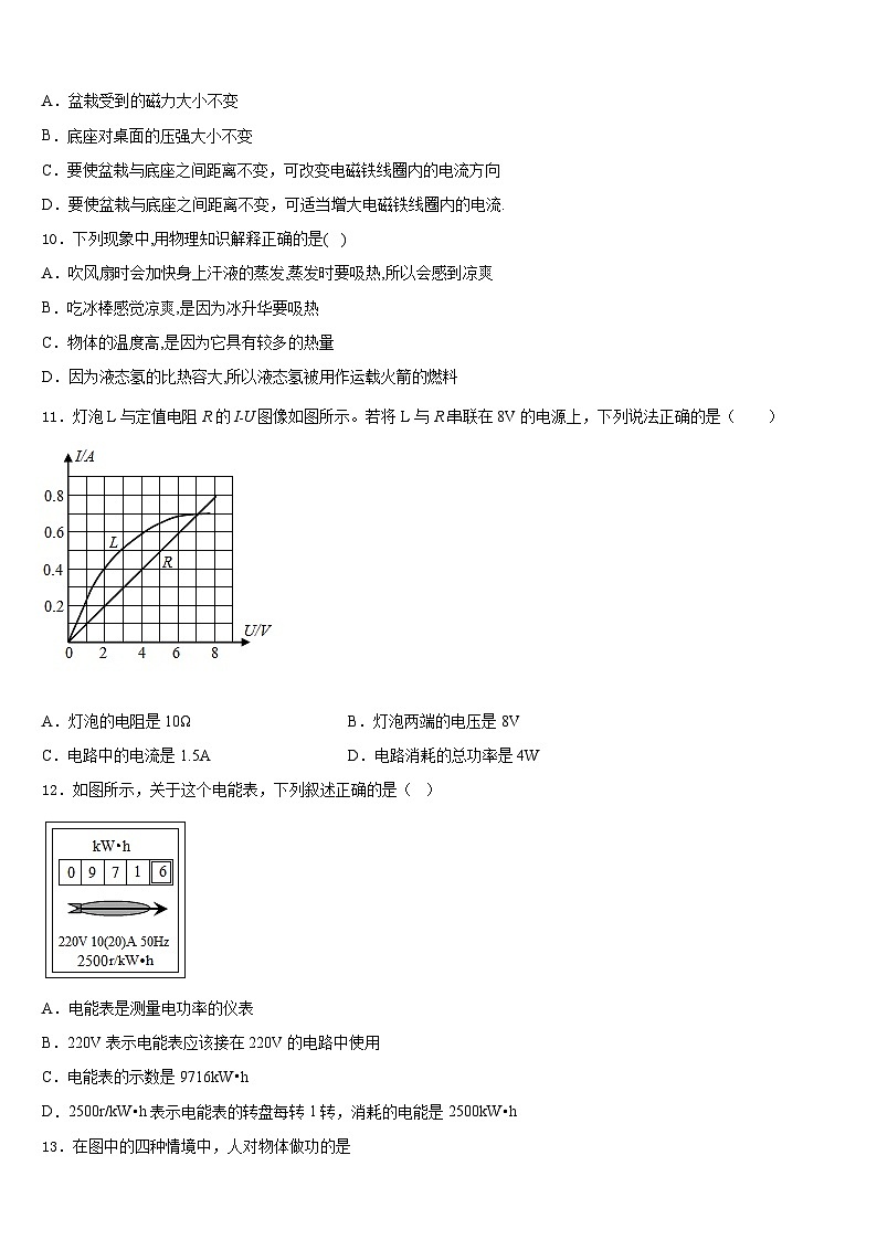 河北省广宗县2023-2024学年九年级物理第一学期期末质量跟踪监视模拟试题含答案03
