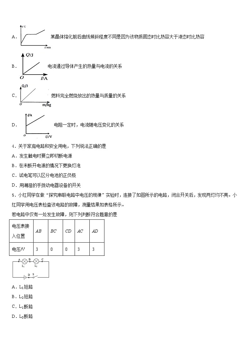 河北省廊坊市第四中学2023-2024学年九上物理期末达标测试试题含答案02