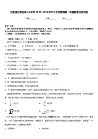 河北省石家庄市41中学2023-2024学年九年级物理第一学期期末统考试题含答案