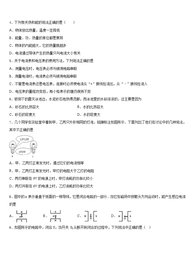 河南师范大附属中学2023-2024学年九年级物理第一学期期末复习检测模拟试题含答案第2页