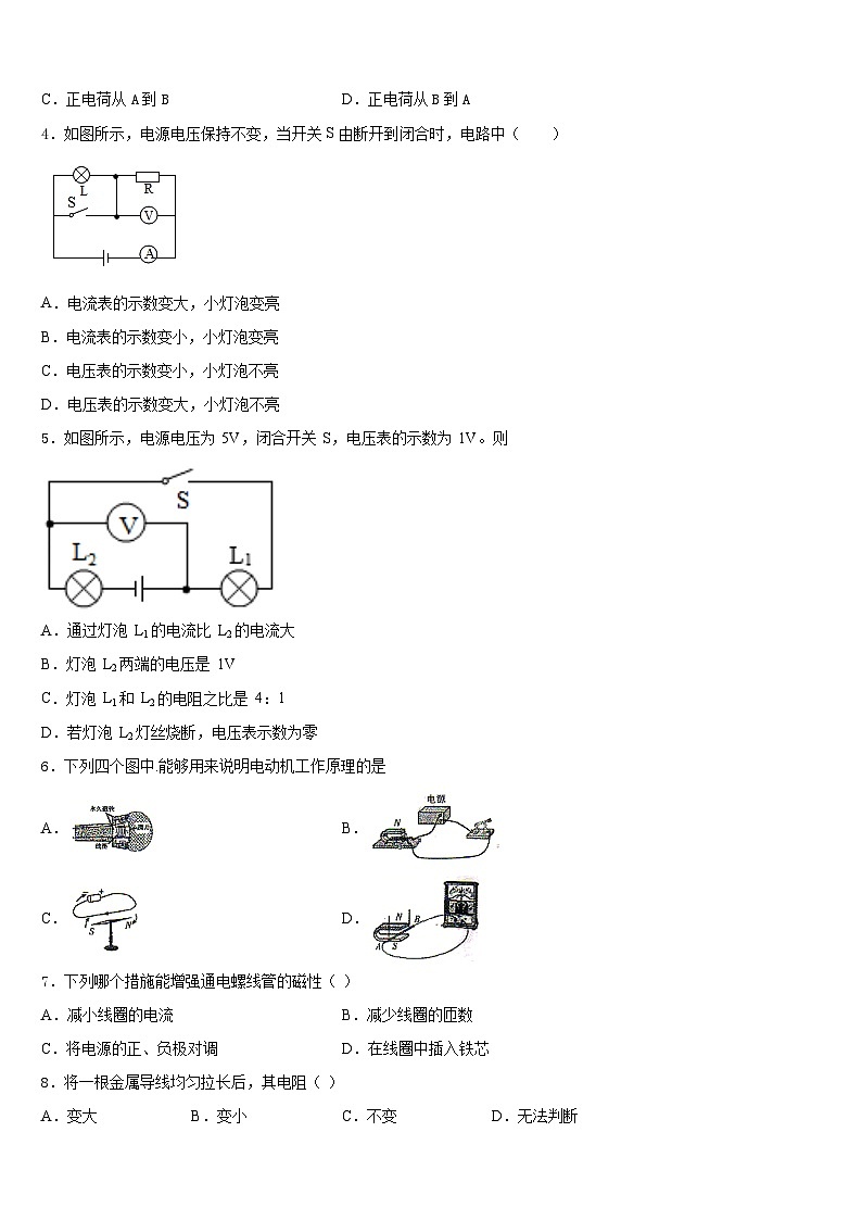 河北石家庄28中学教育集团2023-2024学年九上物理期末学业质量监测模拟试题含答案02