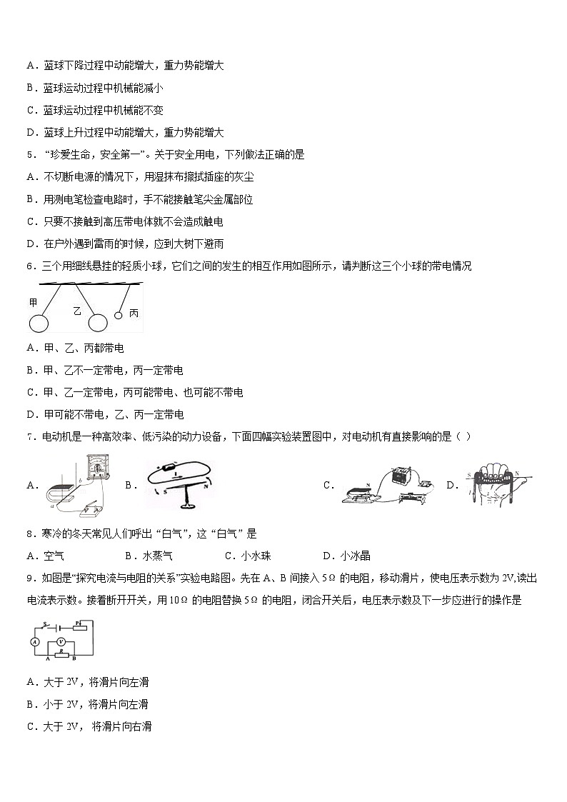 河南省周口市2023-2024学年九年级物理第一学期期末学业质量监测试题含答案第2页