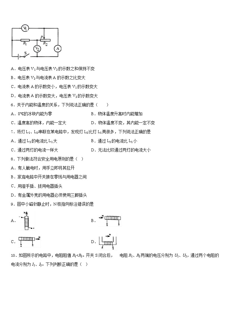 河南省驻马店市驿城区胡庙乡第一中学2023-2024学年九上物理期末复习检测试题含答案第2页