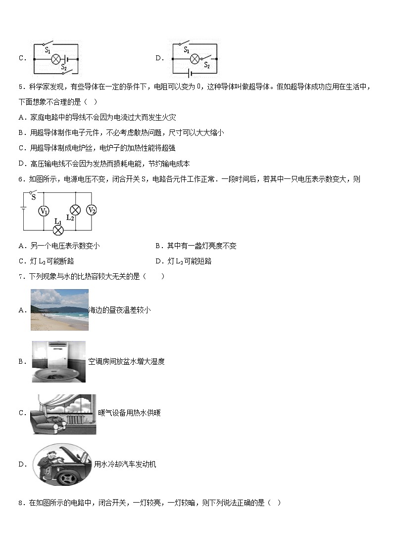 浙江省嘉兴市秀洲区2023-2024学年物理九年级第一学期期末考试模拟试题含答案第2页