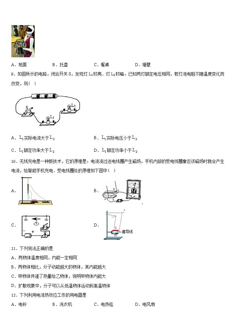 浙江省台州市温岭市五校联考2023-2024学年物理九年级第一学期期末达标检测模拟试题含答案第3页