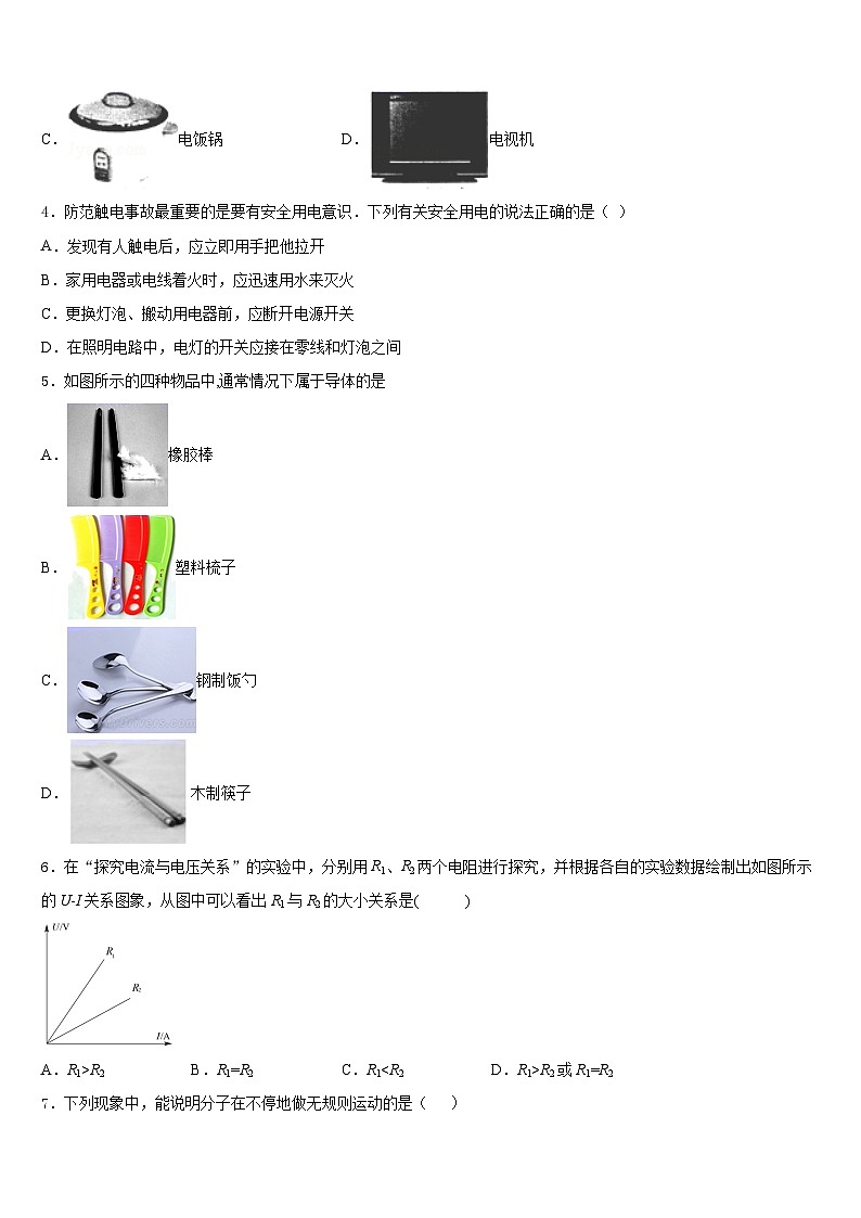 浙江省新昌县2023-2024学年九年级物理第一学期期末调研模拟试题含答案第2页