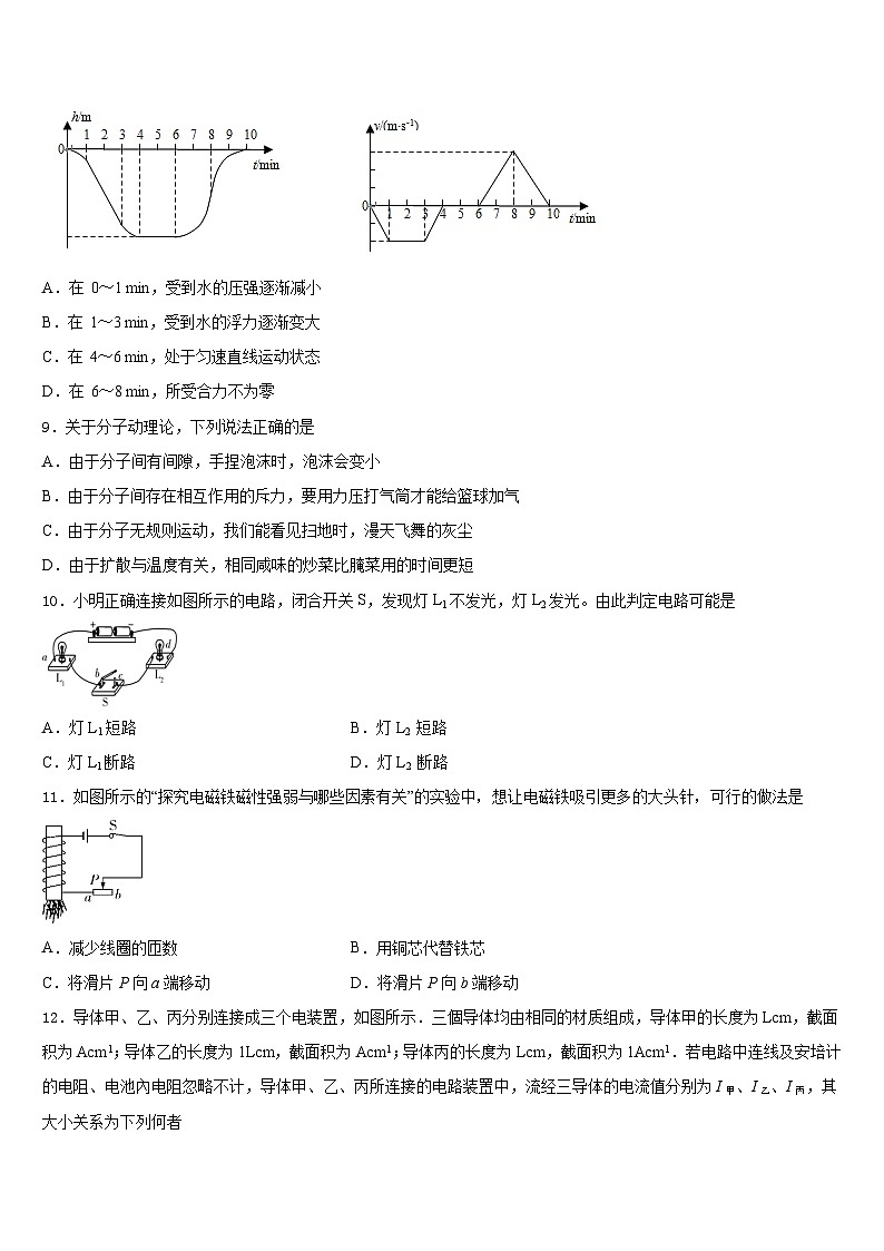 浙江省绍兴市皋埠镇中学2023-2024学年物理九年级第一学期期末复习检测模拟试题含答案03