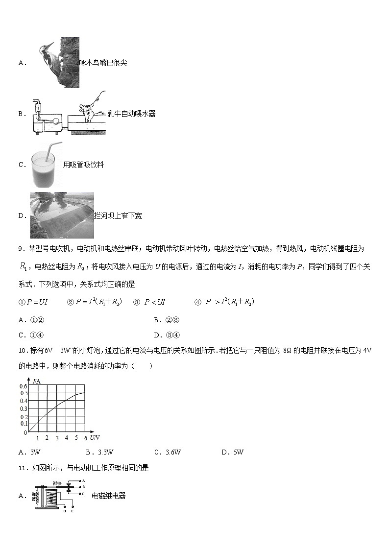 浙江省（温州）2023-2024学年物理九年级第一学期期末质量检测模拟试题含答案第3页