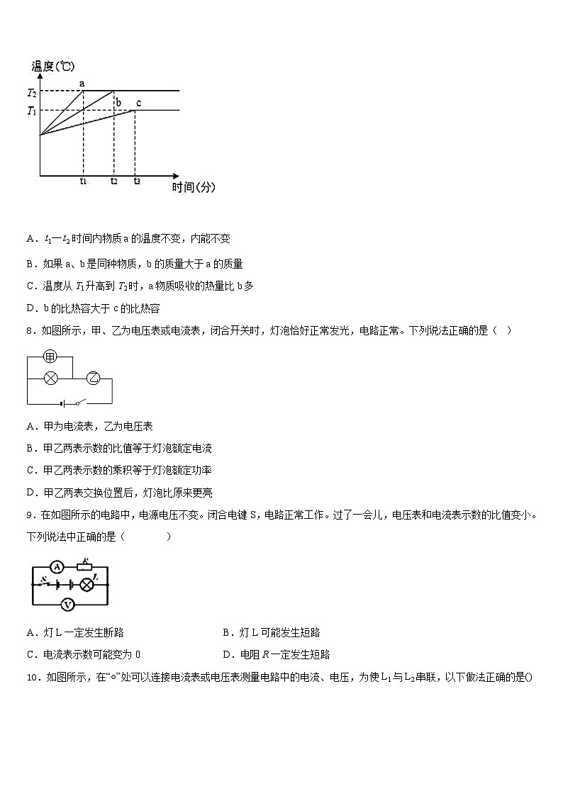 湖北省咸宁市三校联考2023-2024学年物理九上期末达标测试试题含答案03