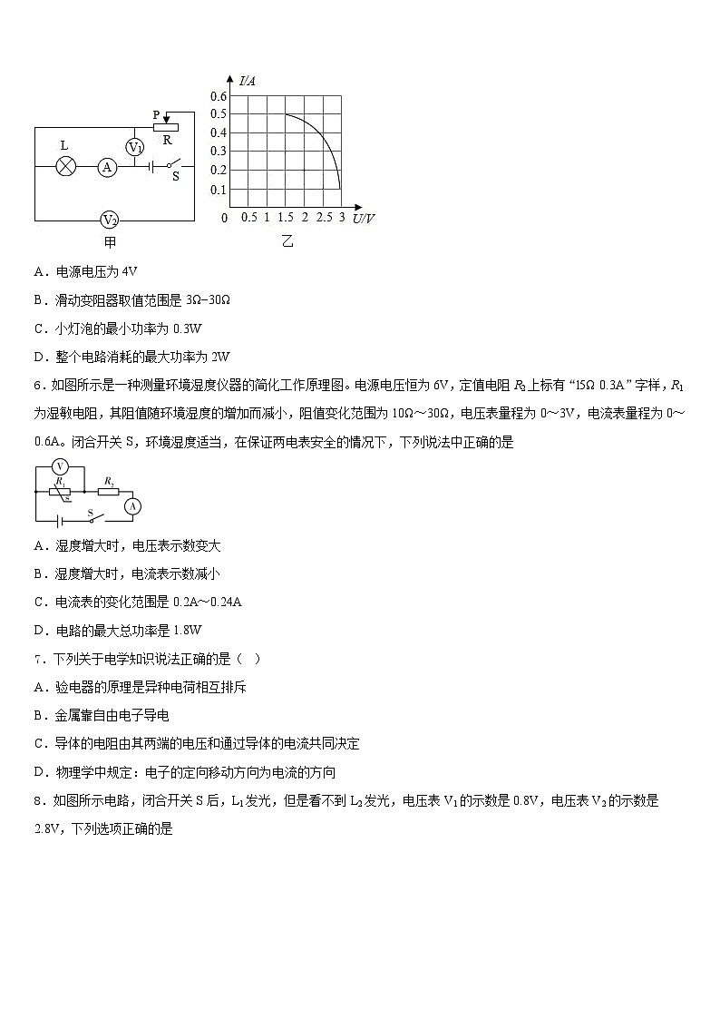 湖北省广水市2023-2024学年九年级物理第一学期期末监测试题含答案02