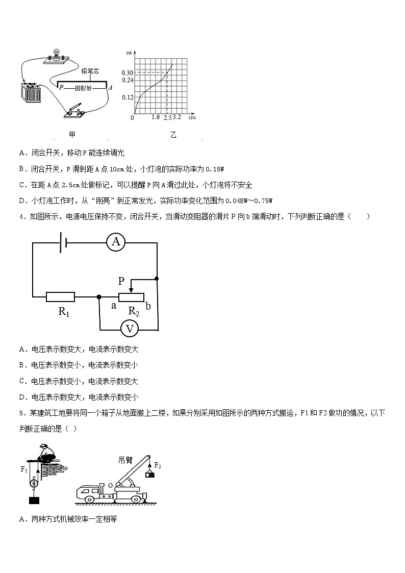 湖北省枣阳市太平一中学2023-2024学年九年级物理第一学期期末监测试题含答案第2页