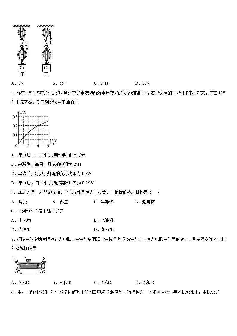 湖南省株洲荷塘区四校联考2023-2024学年物理九上期末调研模拟试题含答案第2页
