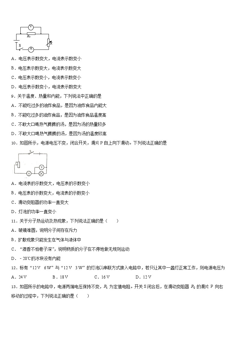 湖南省新邵县2023-2024学年物理九年级第一学期期末监测试题含答案第3页