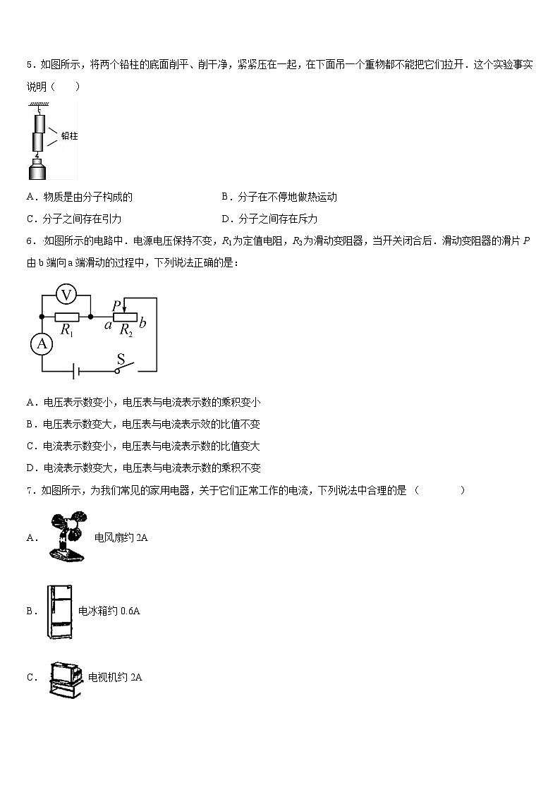 湖南省株洲市醴陵市2023-2024学年物理九上期末检测模拟试题含答案02