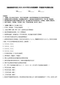 湖南省衡阳市名校2023-2024学年九年级物理第一学期期末考试模拟试题含答案