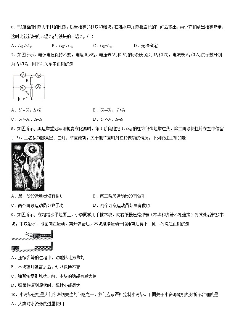 湖南省祁阳县2023-2024学年物理九年级第一学期期末调研试题含答案第2页