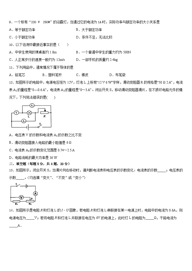 湖南省邵阳市新宁县2023-2024学年物理九上期末复习检测试题含答案第3页