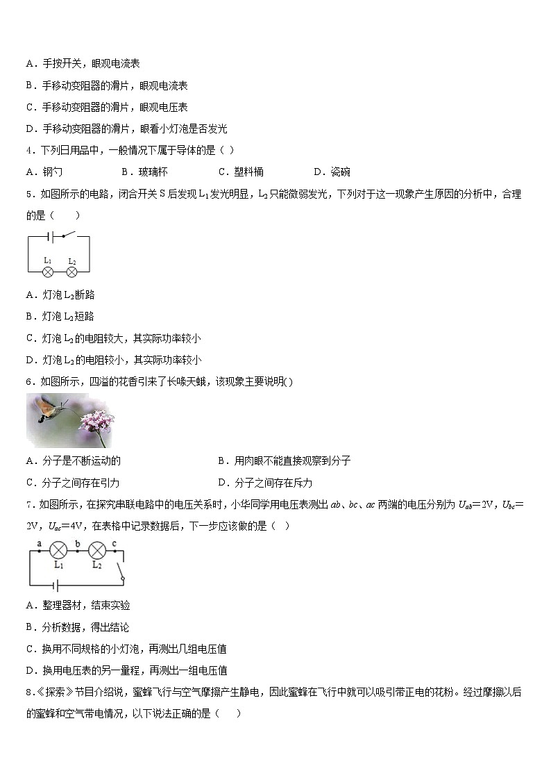 湖南省长沙市湘一立信实验学校2023-2024学年九年级物理第一学期期末质量检测模拟试题含答案02