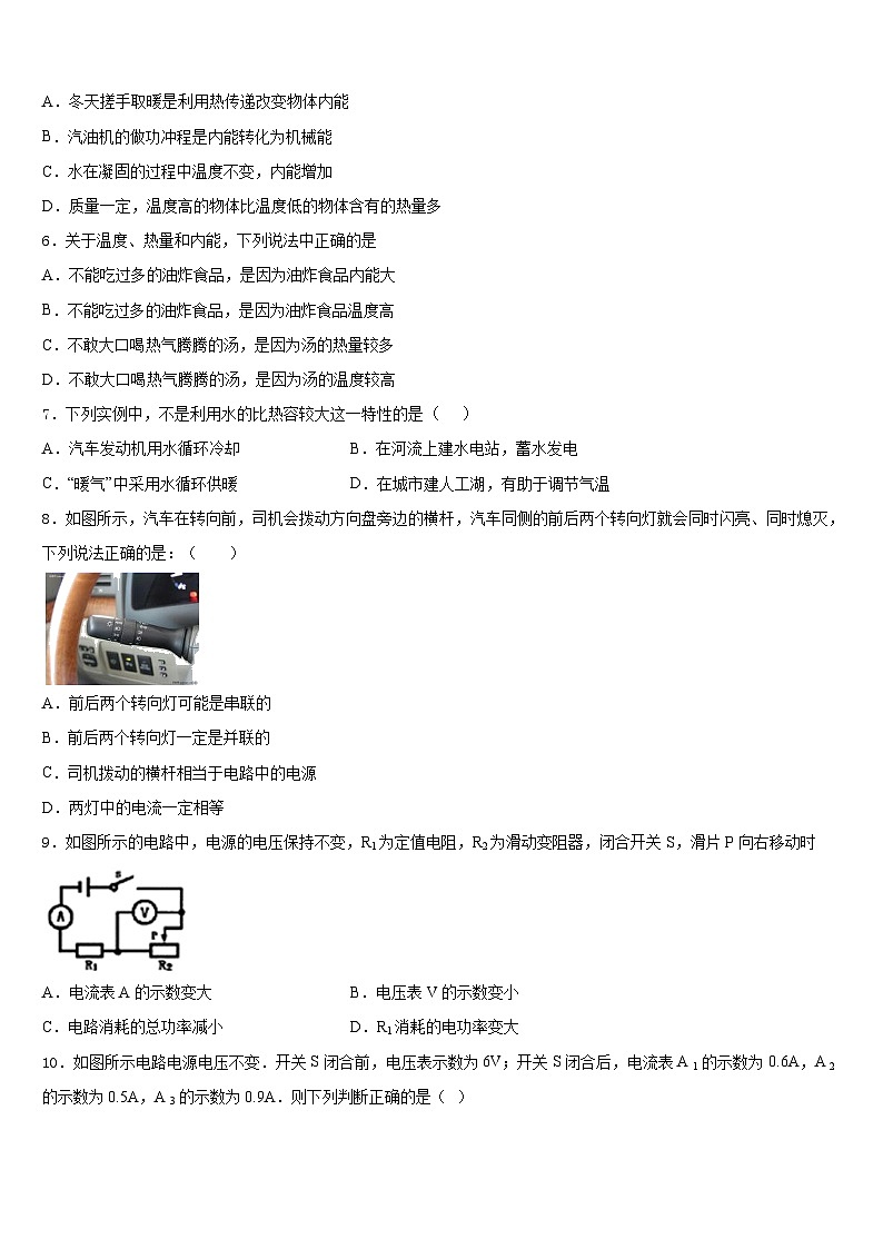 湖南省长沙县2023-2024学年九上物理期末复习检测试题含答案02