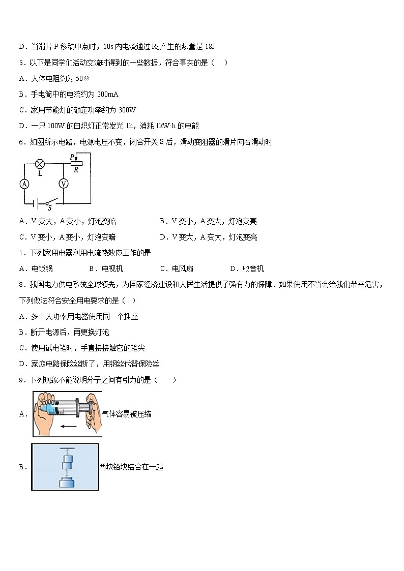 福建省南平市育才中学2023-2024学年物理九年级第一学期期末经典模拟试题含答案第2页