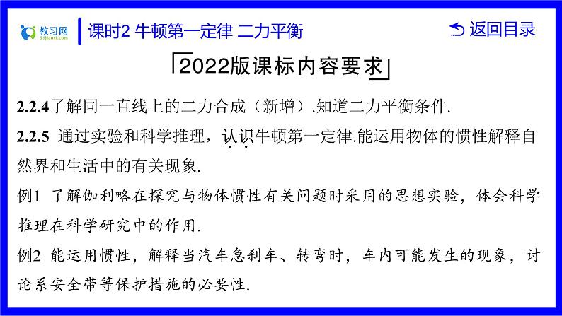 物理中考复习考点研究 第六讲 力 运动和力 课时2 牛顿第一定律 二力平衡 PPT课件第3页