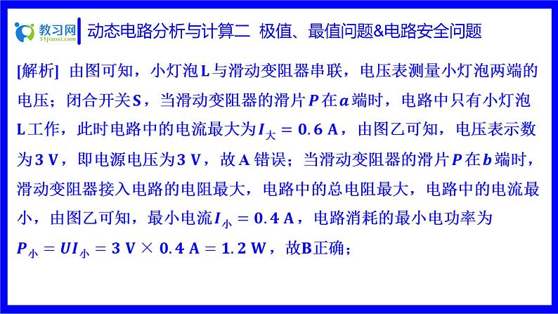 物理中考复习考点研究 第十六讲 电路分析与计算 动态电路分析与计算 二 极值、最值问题&电路安全问题 PPT课件第7页