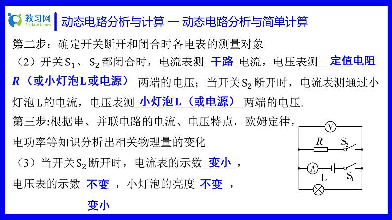 物理中考复习考点研究 第十六讲 电路分析与计算 动态电路分析与计算 一 动态电路分析与简单计算 PPT课件第3页