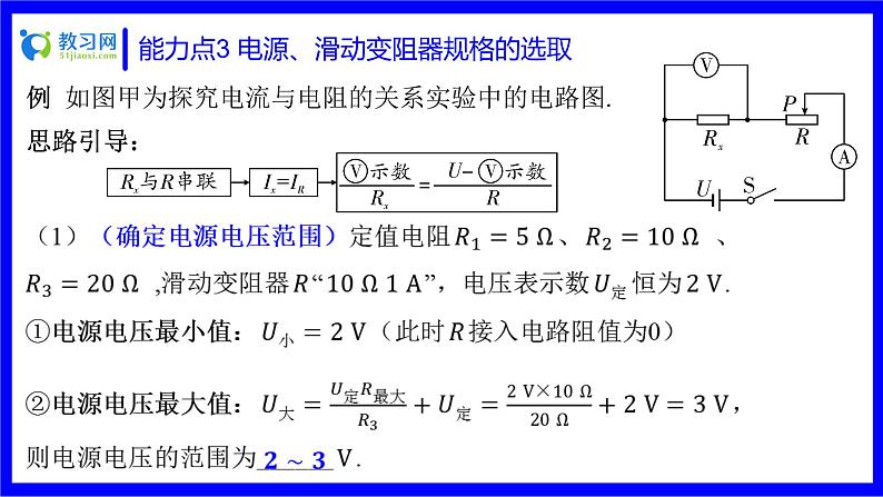 物理中考复习考点研究 第十五讲 电学实验 能力点3 电源、滑动变阻器规格的选取 PPT课件02