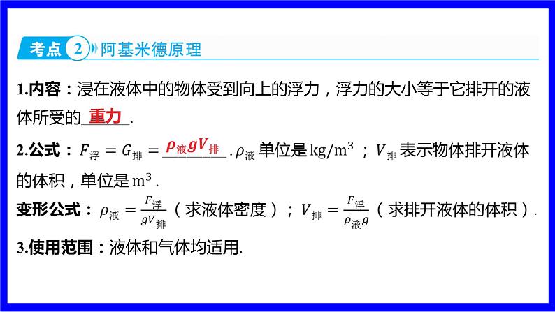 物理中考复习考点研究 模块四 力学  命题点14 浮力、浮沉条件的理解及相关判断 PPT课件第3页