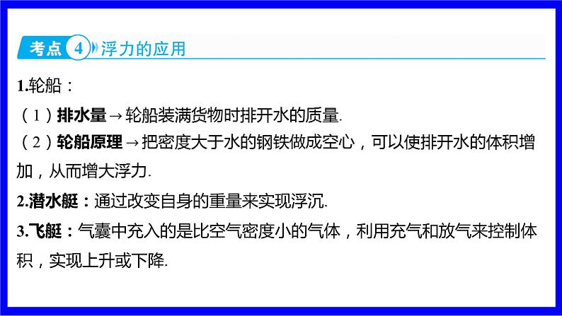 物理中考复习考点研究 模块四 力学  命题点14 浮力、浮沉条件的理解及相关判断 PPT课件第6页