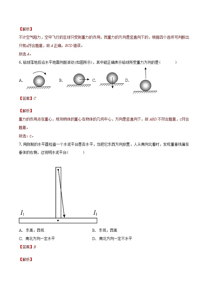 课时7.3 重力（作业）-2023-2024学年八年级物理下册同步精品课件+练习（人教版）03