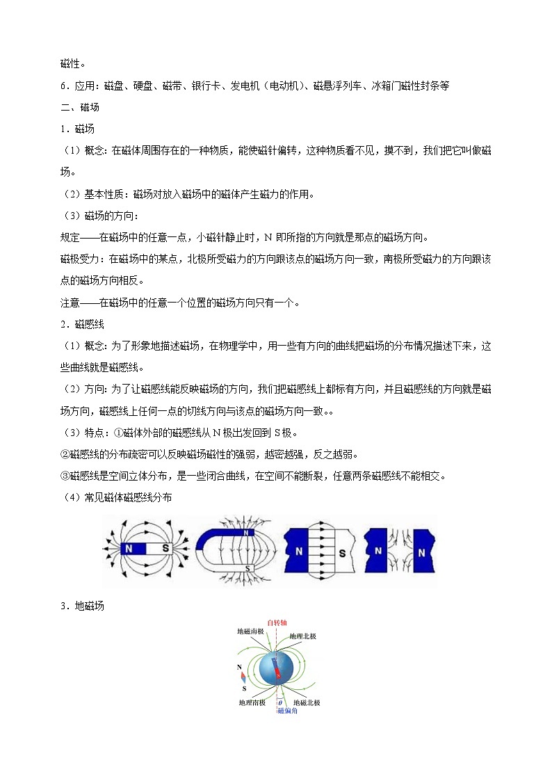 16.1磁体与磁场-2023-2024学年九年级物理下册同步精品讲义及练习第2页