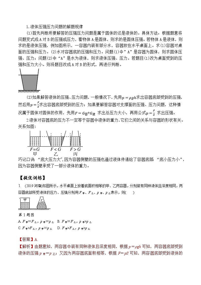 专题05 液体压强压力的计算与比较（教师版含解析）-中考物理力学提优特训专题第3页