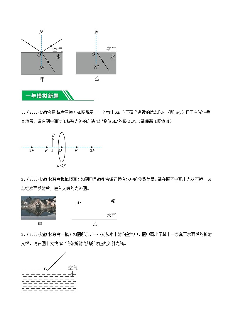 专题04 光学作图-5年（2019-2023）中考1年模拟物理分项汇编（安徽专用）02