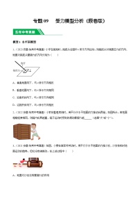 专题09 受力模型分析-5年（2019-2023）中考1年模拟物理分项汇编（安徽专用）