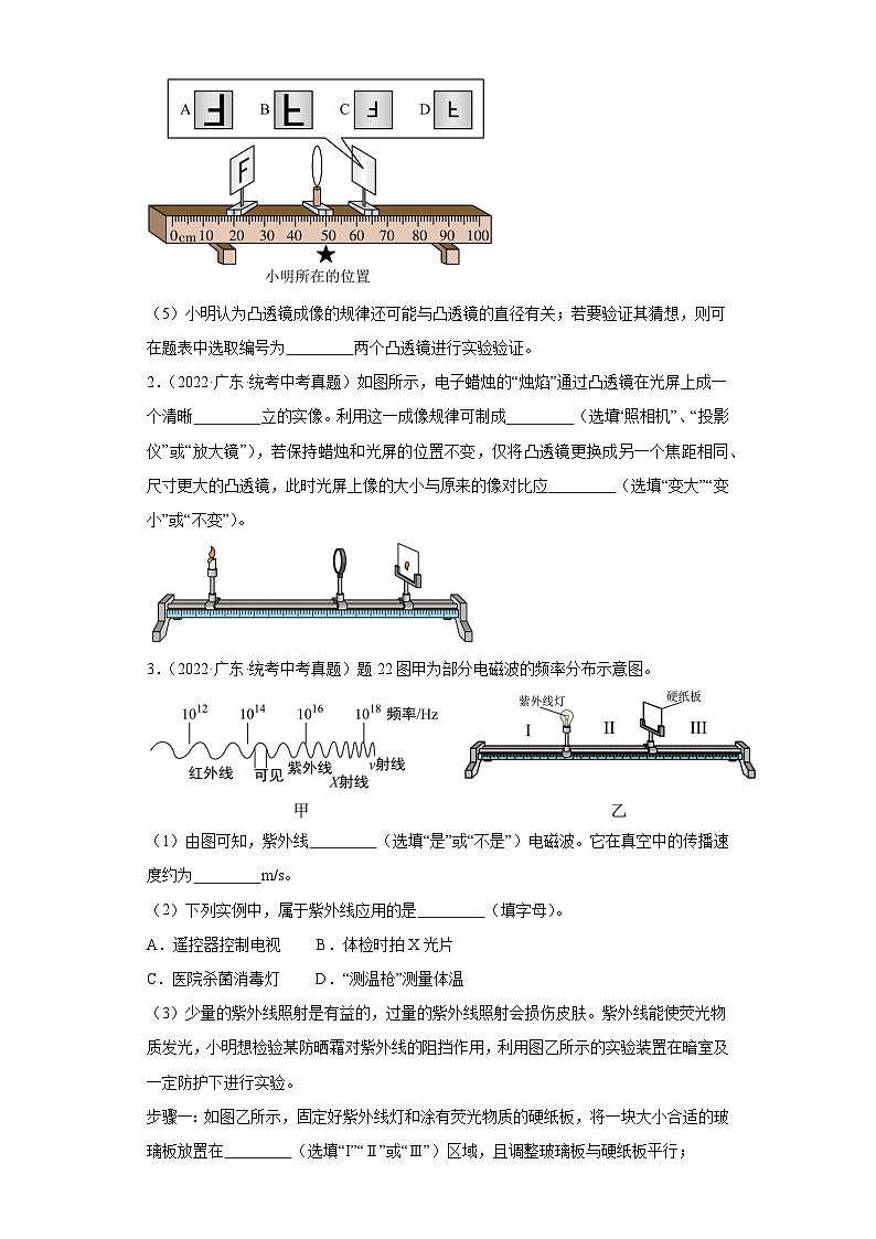 专题04 凸透镜成像规律（原卷版）-5年（2019-2023）中考1年模拟物理分项汇编（广东专用）第2页