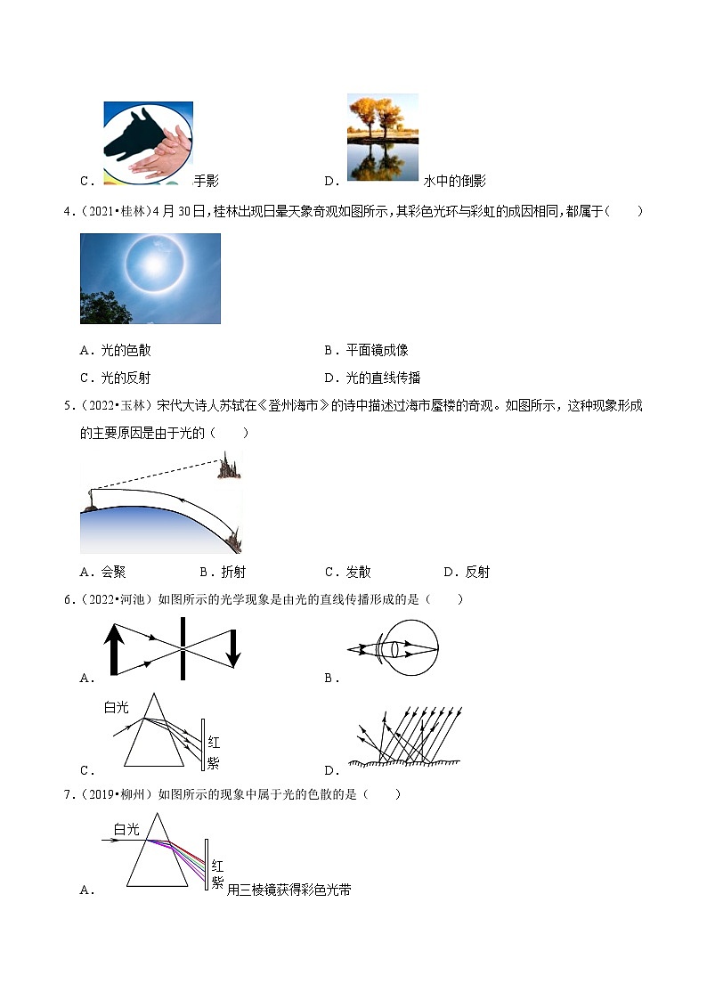 专题05 光现象（提升卷）（原卷版）（广西专用）第2页
