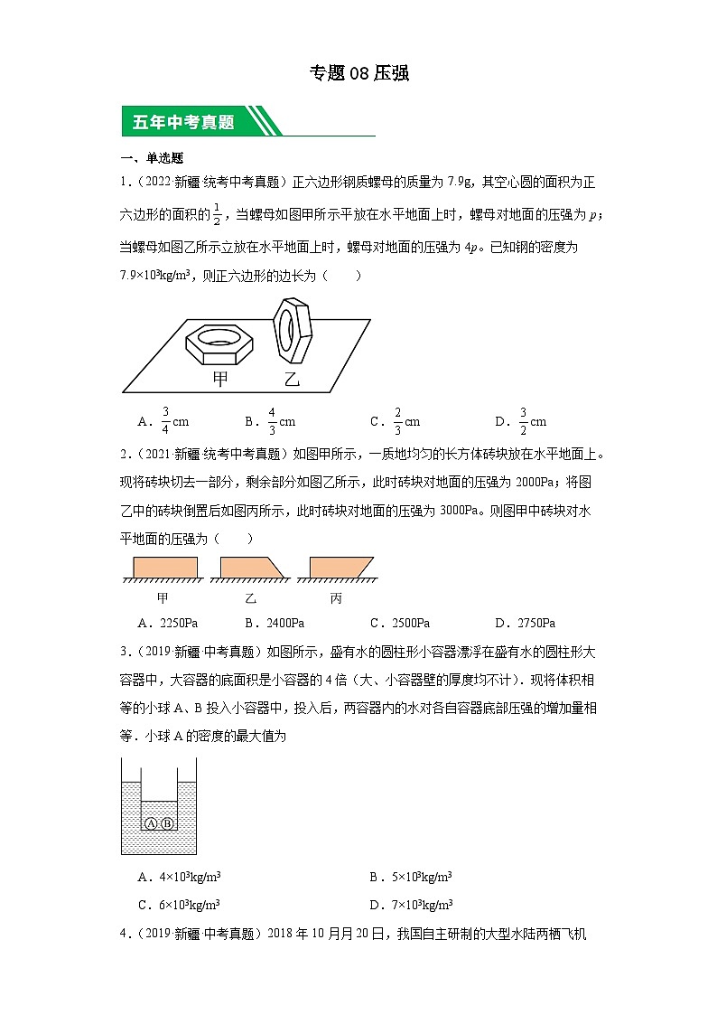 专题08 压强(原卷版)第1页