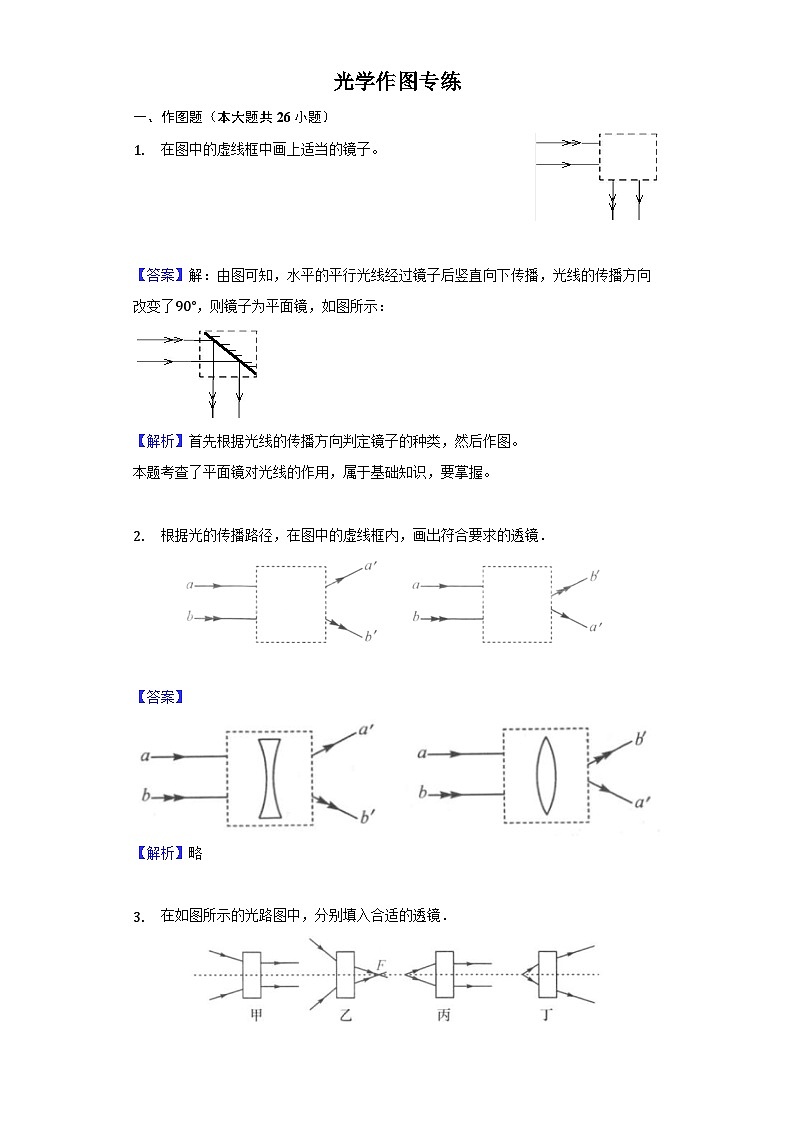 光学作图专练（含答案和解析）第1页