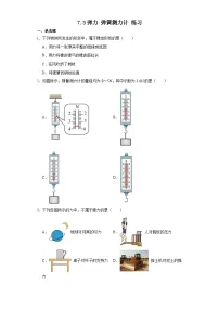 初中教科版第七章 力3 弹力 弹簧测力计同步训练题