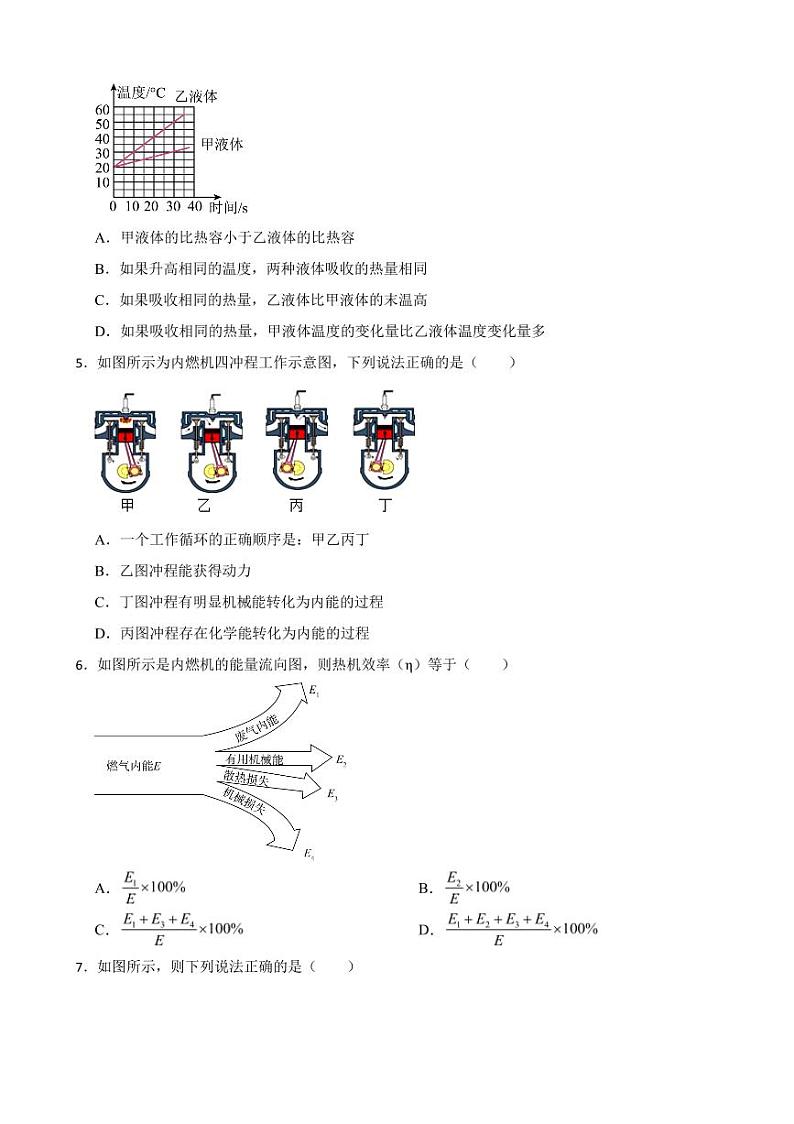 湖南省九年级上学期物理期末统一考试试卷七套（附参考答案）02