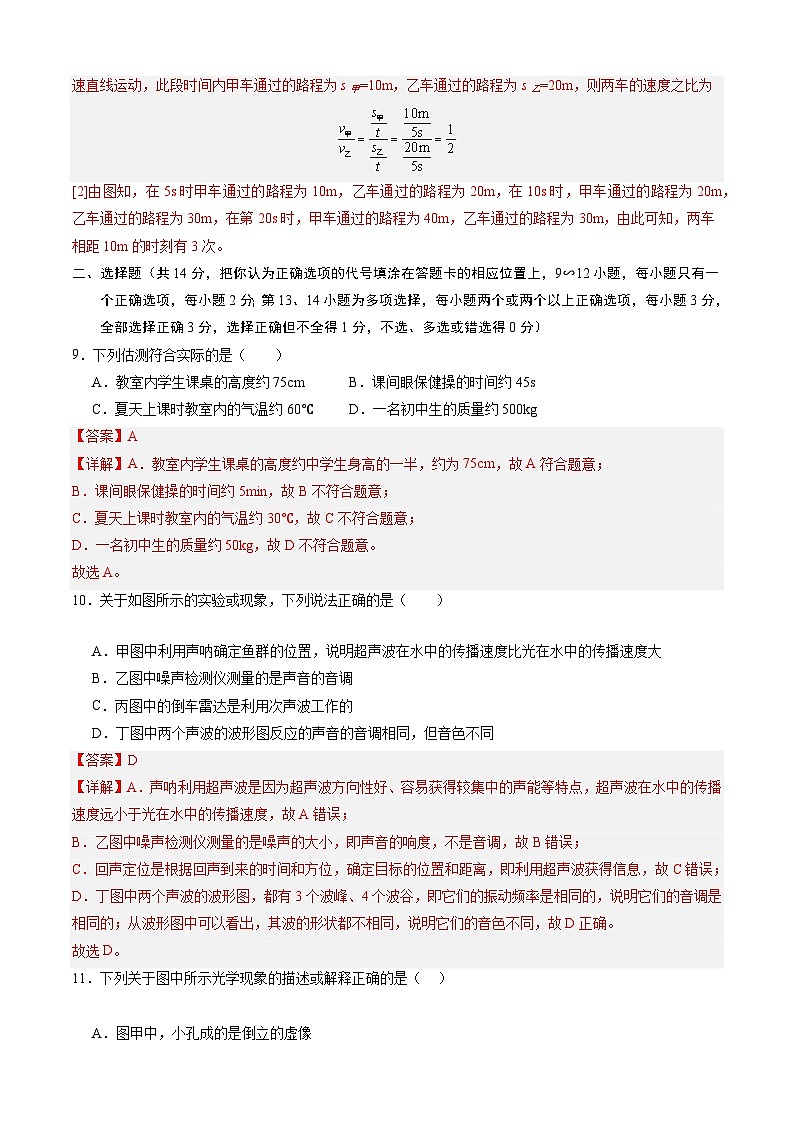 【开学摸底考】八年级物理（江西专用）-2023-2024学年初中下学期开学摸底考试卷.zip03