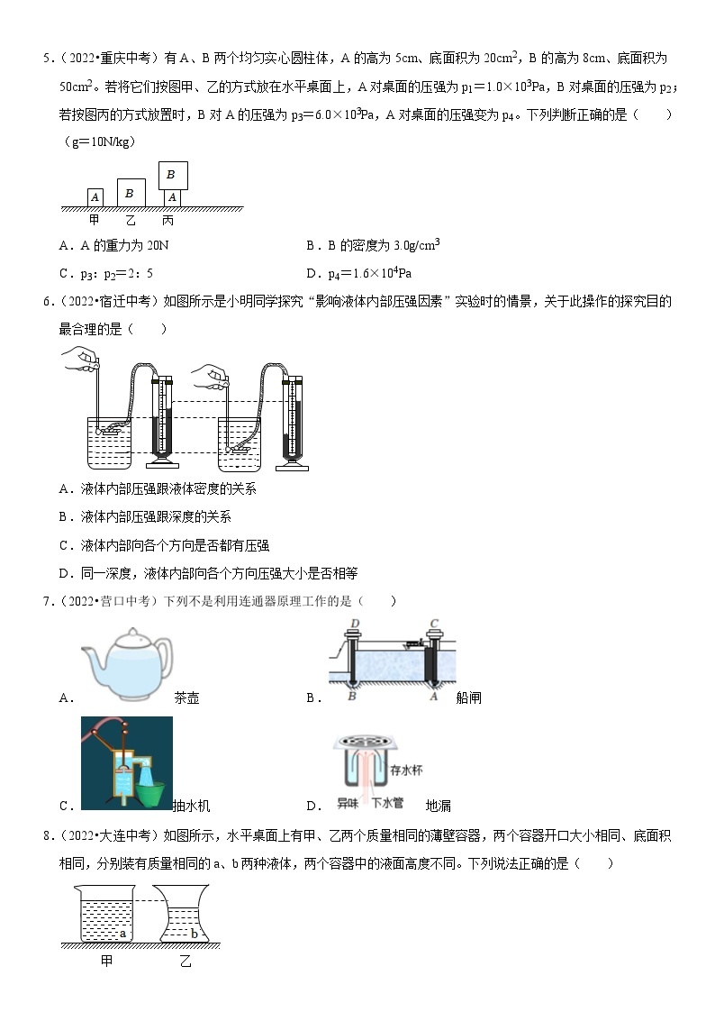 第09章 压强（易错真题汇编）-最新中考物理一轮复习高频考点精讲与易错题精选（全国通用）02