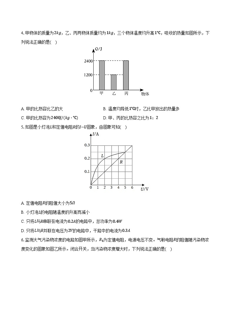 2023-2024学年山东省潍坊市寿光市九年级（上）期末物理试卷（含解析）第2页
