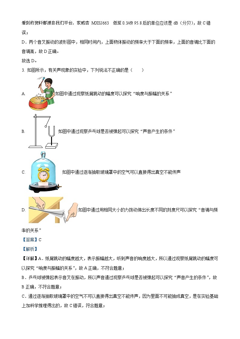 江苏省苏州市昆山市葛江中学2023-2024学年八年级上学期第一次月考物理试题02